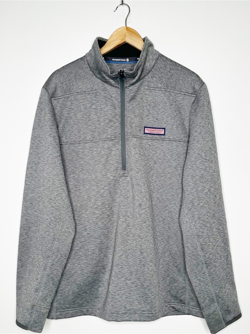 Vineyard Vines Men’s Heather Gray Martha’s Vineyard 1/4 Zip Pullover Large